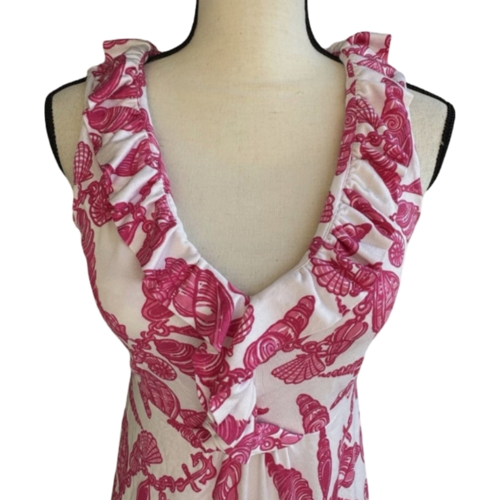 Lilly Pulitzer Clare Dress Silk Jersey Hotty Pink Fallin In Love A Little XS NWT - Picture 8 of 12